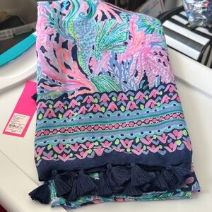 Lilly Pulitzer Multicolor Patterned Scarf with Tassels